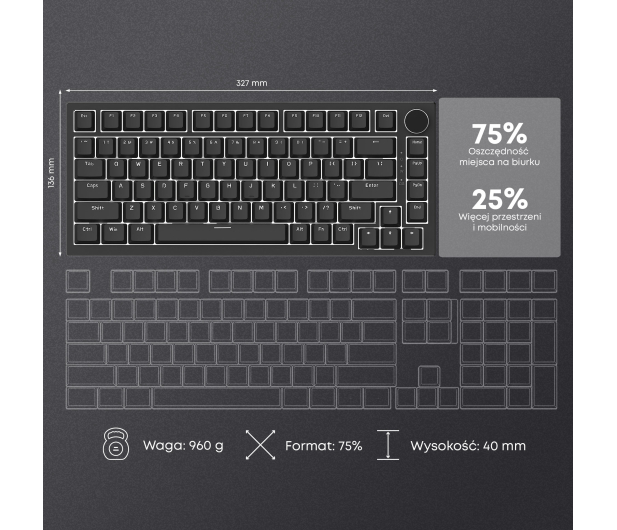 Ajazz AK820 Red Switch czarna - 1536376 - zdjęcie 5